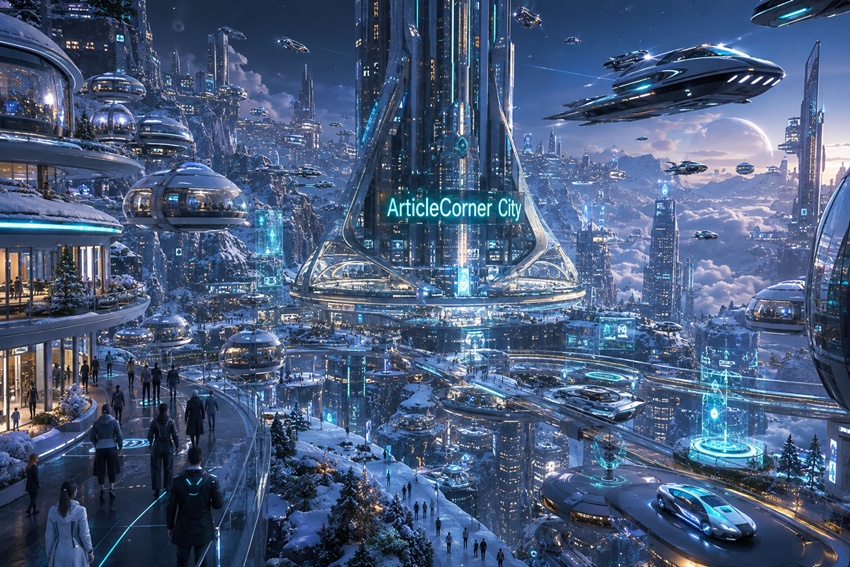 The city of the future; a snowy view of ArticleCorner City-articlecorner.com