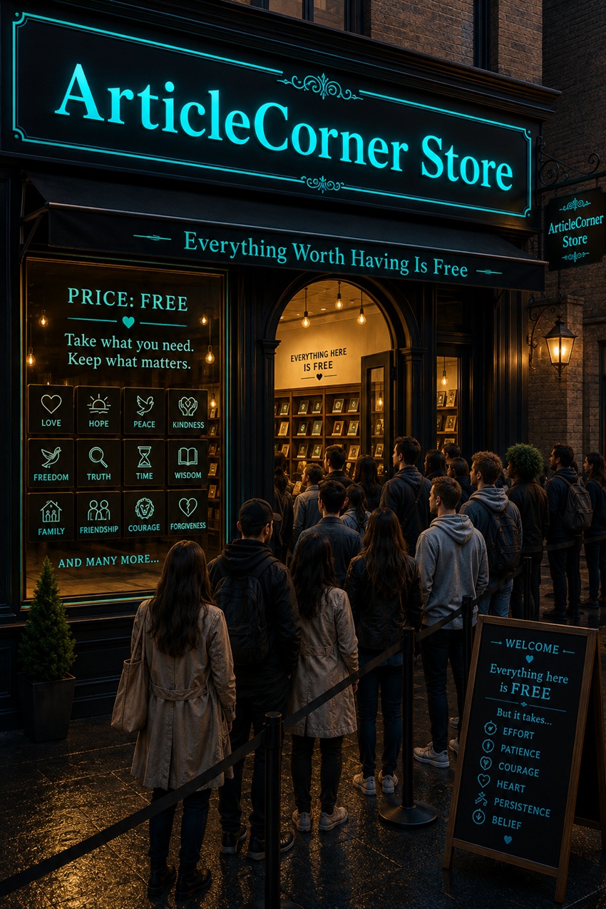 People queuing in front of the ArticleCorner store-articlecorner.com