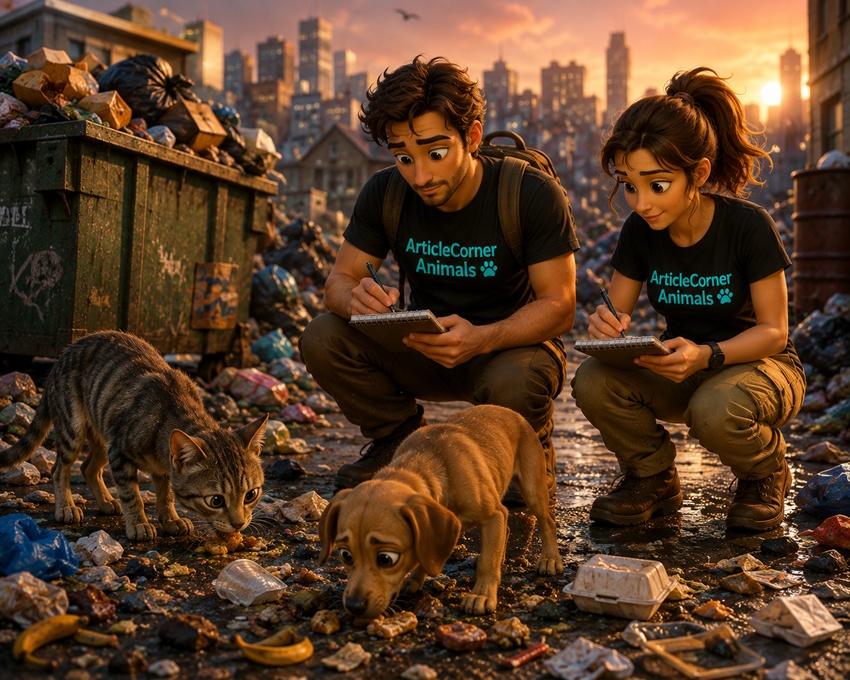 The ArticleCorner Animal team chatting with cats and dogs-articlecorner.com