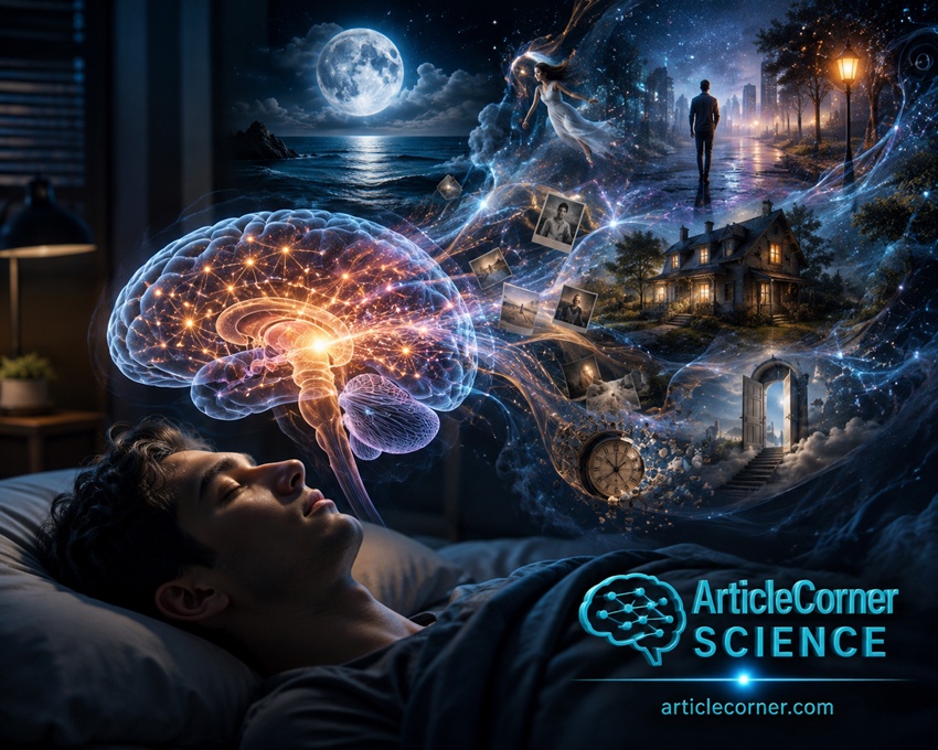 ArticleCorner: Science – An infographic explaining the scientific basis of sleep and dreams.-articlecorner.com