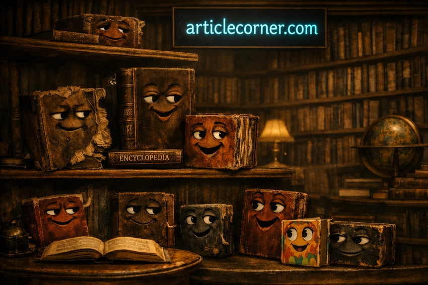 Books chatting in the library,The books are confiding in each other because they haven't been read.(Image: articlecorner.com)