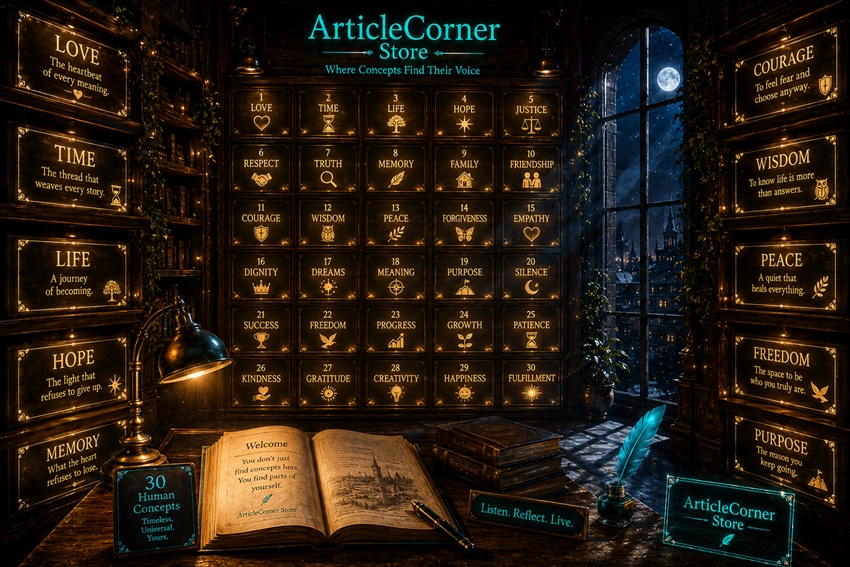 a store with human concepts-Interior view of the articlecorner store-articlecorner.com