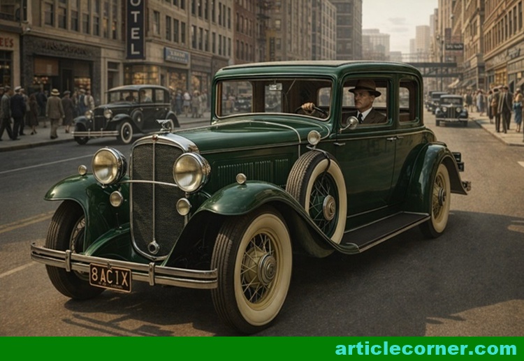 A man driving a Cadillac Series 355 in 1931 America.Vintage Car story.article corner